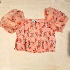 Pink Flower Crop Top Size 1X Forever 21